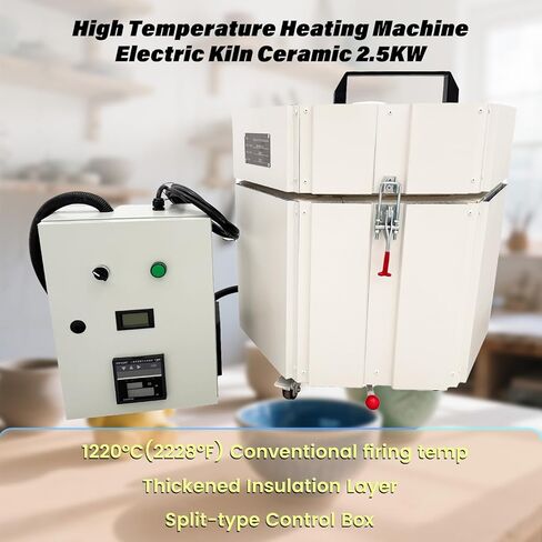 Electric Ceramic Kiln, 1280℃ High Temperature, 2.5KW 220V 1PH, 0.6ft³ 27.5cm Interior Hexagonal Pottery Furnace for Home Studio Classroom Glaze Sintering in Kuwait