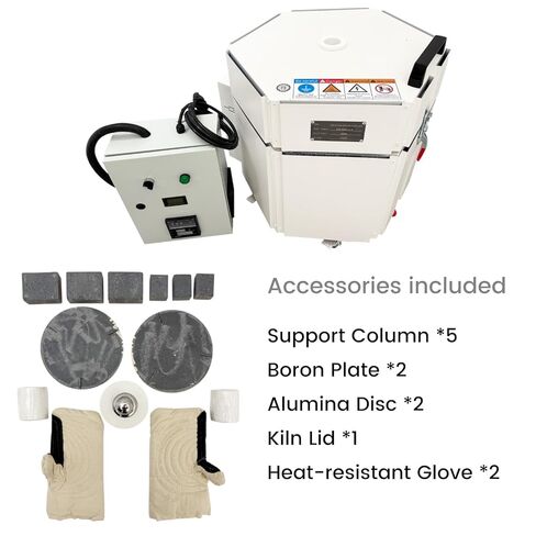 Electric Ceramic Kiln, 1280℃ High Temperature, 2.5KW 220V 1PH, 0.6ft³ 27.5cm Interior Hexagonal Pottery Furnace for Home Studio Classroom Glaze Sintering in Kuwait
