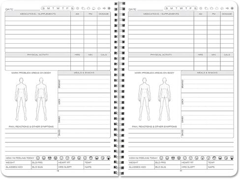 BookFactory Personal My Medical Journal History سجل الأدوية اليومية سجل العلاج الطبي زيارة الطبيب سجلات التتبع سلك O، 100 صفحة 6 بوصة × 9 بوصة (صنع في الولايات المتحدة الأمريكية) in Kuwait