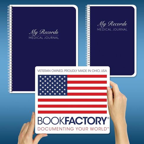 BookFactory Personal My Medical Journal History سجل الأدوية اليومية سجل العلاج الطبي زيارة الطبيب سجلات التتبع سلك O، 100 صفحة 6 بوصة × 9 بوصة (صنع في الولايات المتحدة الأمريكية) in Kuwait