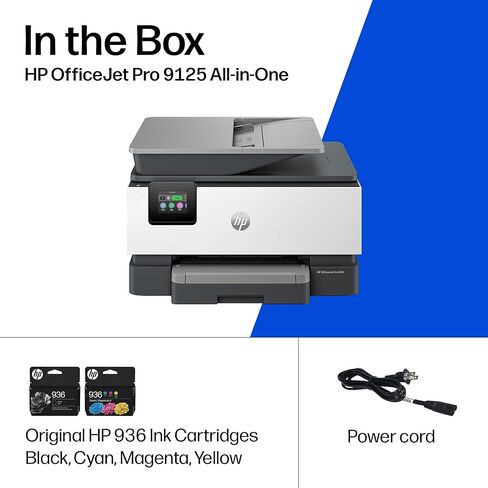 HP OfficeJet Pro 9125 Wireless All-in-One Color Inkjet Printer, Print, Scan, Copy, Fax, ADF, Duplex Print/scan, Best-for-Office, 3 Month Trial of Instant Ink Included, AI-Capable (C2VZ0A) in Kuwait