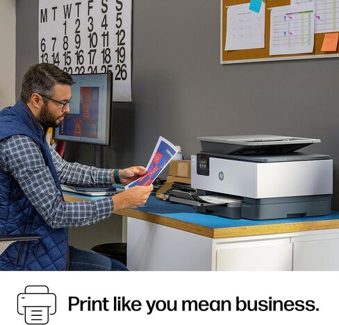 HP OfficeJet Pro 9125 Wireless All-in-One Color Inkjet Printer, Print, Scan, Copy, Fax, ADF, Duplex Print/scan, Best-for-Office, 3 Month Trial of Instant Ink Included, AI-Capable (C2VZ0A) in Kuwait