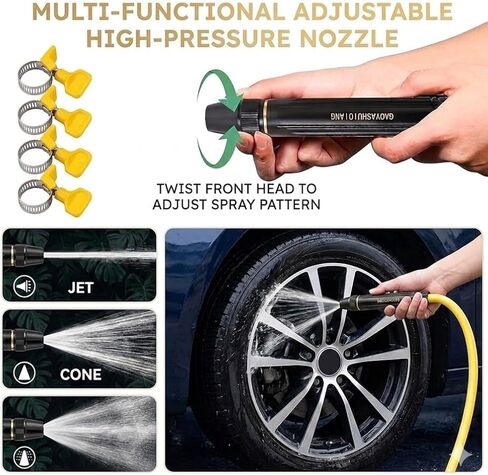 High Pressure Hose Nozzle Set (2-Pack), Universal Power Washer Attachment for Car Washing and Outdoor Cleaning, Heavy Duty Twist Adjust Water Gun in Kuwait