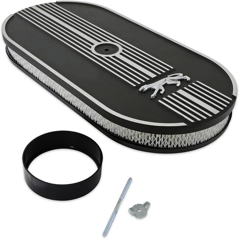 Scott Drake Black Oval Air Cleaner with Official Ford Mercury Cougar Emblem, Compatible with 1967-1970 Ford Mustang, Model C7WY-9600-C in Kuwait