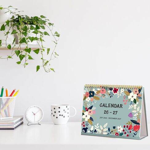 Desk Calendar 2026-2027 - Standing Flip Desktop Calendar 2026-2027, 18 Months(July 2026 - December 2027), 10" x 8", Large with Notes, To-dos, Yearly Overview, Thick Paper, Great for Easy Planning in Kuwait