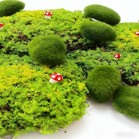18PCS Artificial Moss Rocks, Green Moss Balls Decor, Fairy Garden Supplies, Fake Moss Decor for Fairy Gardens, Floral Arrangements, Crafts, Potted Plants, Natural Green Landscape Scenery in Kuwait