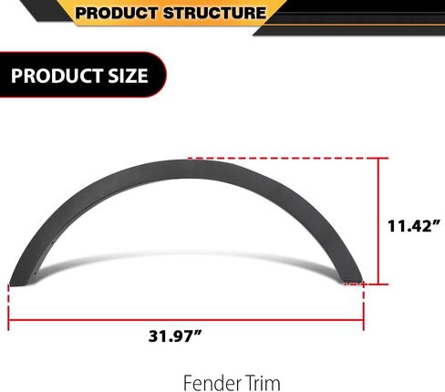 Rear Right Fender Trim Molding Passenger Side Compatible with Ford Escape SEL/S/SE/Titanium 2013-2016 CJ5Z78290A60AA, FO1791116 Black PP in Kuwait