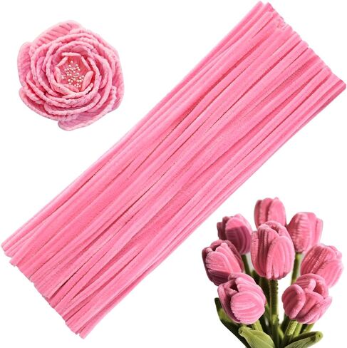 60 PCS Red Pipe Cleaners,Pipe Cleaners Chenille Stem,Pipe Cleaners Bulk,Art Pipe Cleaners for Creative Home Decoration Supplies and Crafts Project in Saudi Arabia