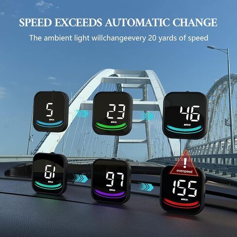 عداد السرعة الرقمي wiiyii GPS لشاشة عرض Ca Universal Heads Up، HUD للسيارة الملونة لجميع المركبات (G4) in Kuwait