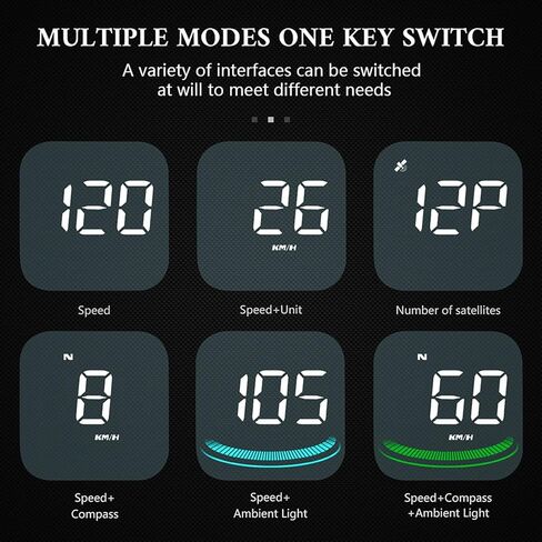 عداد السرعة الرقمي wiiyii GPS لشاشة عرض Ca Universal Heads Up، HUD للسيارة الملونة لجميع المركبات (G4) in Kuwait