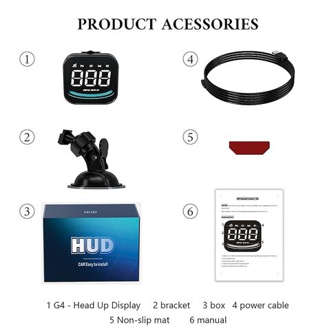 عداد السرعة الرقمي wiiyii GPS لشاشة عرض Ca Universal Heads Up، HUD للسيارة الملونة لجميع المركبات (G4) in Kuwait
