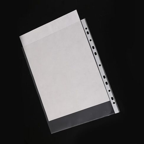 واقيات ورق شفافة، 100 قطعة لكل مجموعة، الحجم الخارجي: 235 مم × 305 مم (9.25 بوصة × 12 بوصة)، الحجم الداخلي: 215 مم × 305 مم (8.46 بوصة × 12 بوصة)، 11 فتحة مثقوبة للمجلدات الحلقية، تناسب ورق مقاس A4 (210 مم × 297 مم). in Kuwait