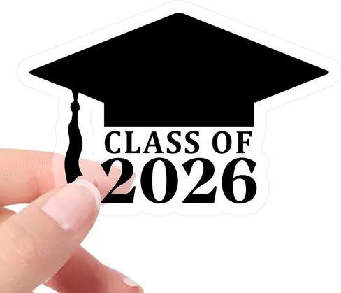 50 x 2026 Graduation Hat Stickers, Grad Cap Vinyl Decal, Graduation Ceremony, Announcement, Grad Party Envelope Seals, Envelope Sealing Stickers, 1.6inch (Class) in Kuwait