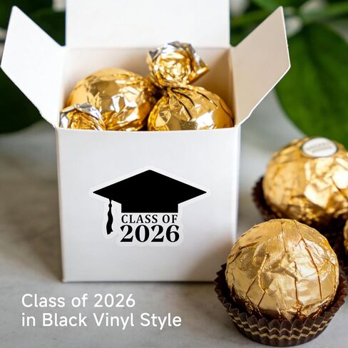 50 x 2026 Graduation Hat Stickers, Grad Cap Vinyl Decal, Graduation Ceremony, Announcement, Grad Party Envelope Seals, Envelope Sealing Stickers, 1.6inch (Class) in Kuwait