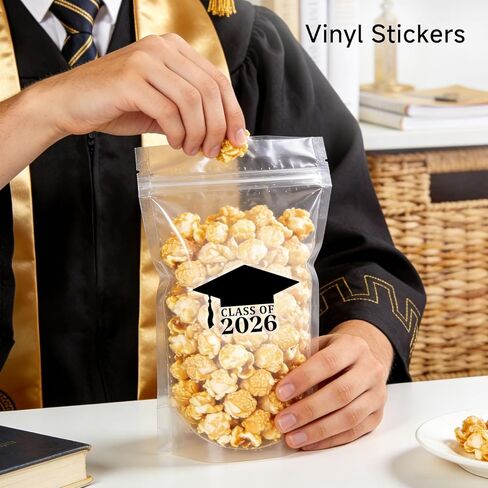 50 x 2026 Graduation Hat Stickers, Grad Cap Vinyl Decal, Graduation Ceremony, Announcement, Grad Party Envelope Seals, Envelope Sealing Stickers, 1.6inch (Class) in Kuwait