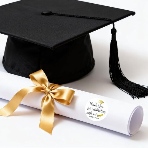 120Pcs Class of 2026 Stickers, 1.6" Gold Foil Graduation Thank You Stickers, Graduation Stickers for Envelopes School Congrats Grad Invitation Grad Party Favors Label in Kuwait