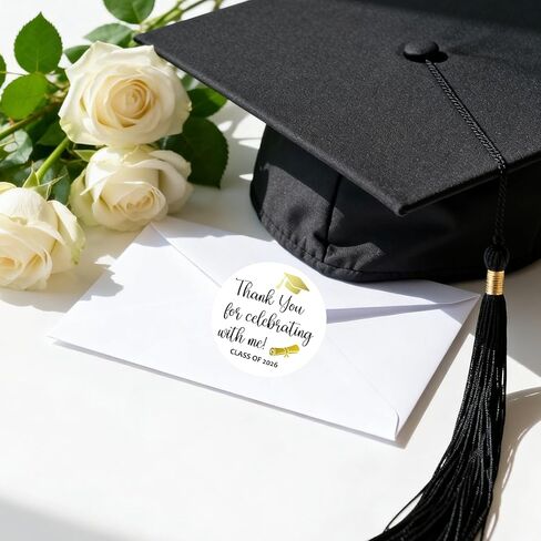 120Pcs Class of 2026 Stickers, 1.6" Gold Foil Graduation Thank You Stickers, Graduation Stickers for Envelopes School Congrats Grad Invitation Grad Party Favors Label in Kuwait