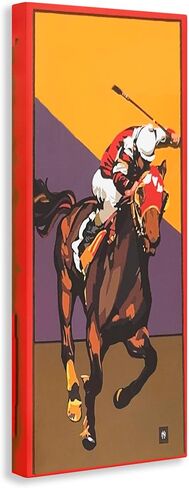 Stupell Industries 'The Race Final Stretch', Canvas Art, 17 x 40 Inches, Easy to Hang and Sturdy, Made in USA, by Jadei Graphics in Kuwait