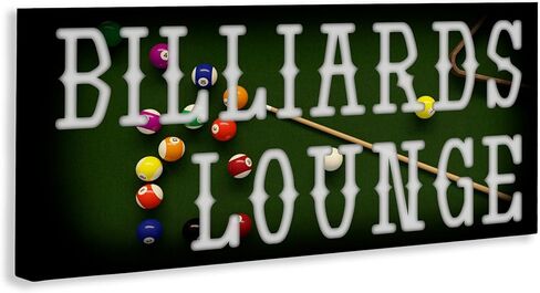 Stupell Industries 'Billiards Lounge Recreation', Canvas Art, 30 x 13 Inches, Easy to Hang and Sturdy, Made in USA, by Marcus Prime in Kuwait