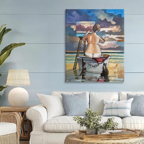Stupell Industries 'Painting Up A Storm'، لوحة فنية قماشية، 36 × 48 بوصة، سهلة التعليق وقوية، صنع في الولايات المتحدة الأمريكية، بواسطة رونالد ويست in Kuwait