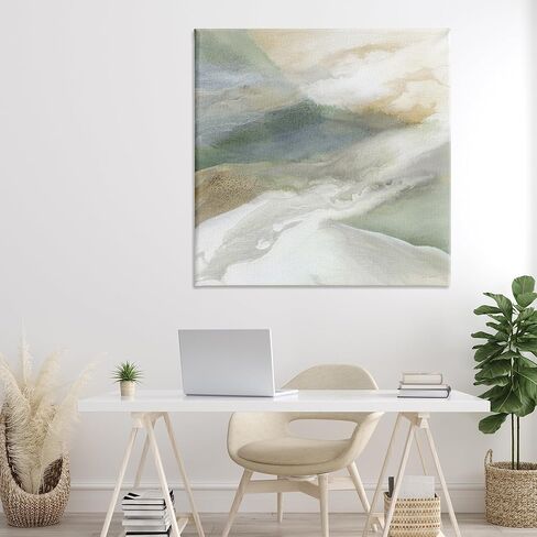 Stupell Industries 'Serene Mist Over Rolling Fields', Canvas Art, 36 x 36 Inches, Easy to Hang and Sturdy, Made in USA, by Carol Robinson in Kuwait