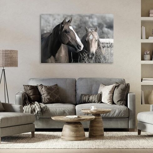 Stupell Industries 'Content Horses In Pasture'، لوحة فنية قماشية، 36 × 24 بوصة، سهلة التعليق ومتينة، صنع في الولايات المتحدة الأمريكية، بواسطة دانيتا ديليمونت in Kuwait