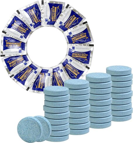 100 PCS Car Windshield Washer Fluid Concentrate Tablets, Windshield Wiper Fluid Concentrated Clean Tablets, Solid Effervescent Tablet Glass Cleaner for Car Truck SUV in Kuwait
