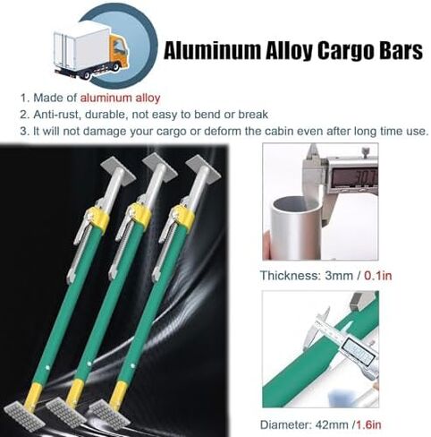 Adjustable Ratcheting Cargo Bar, Non-Slip Truck Bed Organizer for Secure Load Management in Vans, Trucks, and SUVs in Kuwait