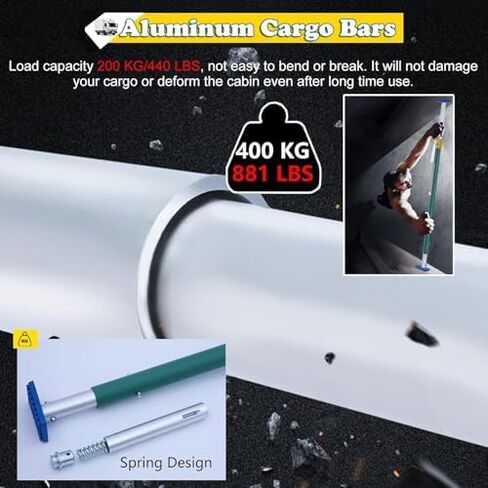 Adjustable Ratcheting Cargo Bar, Non-Slip Truck Bed Organizer for Secure Load Management in Vans, Trucks, and SUVs in Kuwait