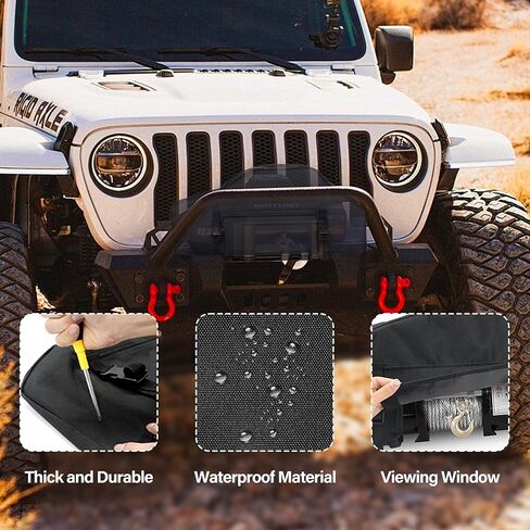 Winch Cover, Heavy Duty UV Resistant Winch Protective Cover, Indoor/Outdoor Winch Accessories, Windproof and Rainproof Dust Cover for 8000-12000 Lbs Electric Winches in Kuwait