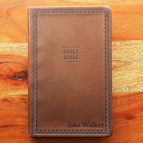 SacredBound Personalized NIV Thinline Bible – Brown LeatherSoft | Engraved Name, Slim <1" Thick, Comfort Print, Easy to Carry Christian Gift (Name Only) in Kuwait