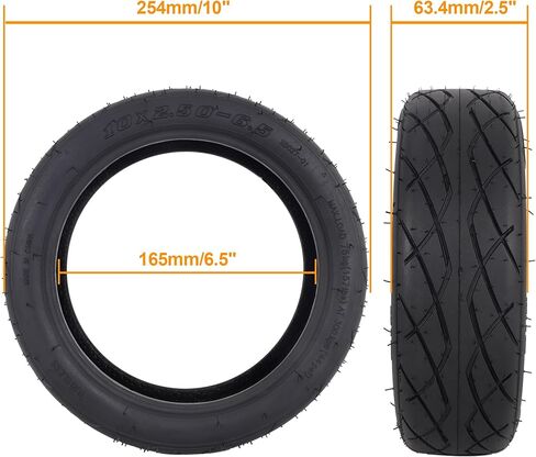 إطار فراغ 10x2.50-6.5، إطار سكوتر بدون أنابيب 60/70-6.5 مع صمام هواء، إطار بديل 10 بوصة لسكوتر كهربائي Segway Ninebot Max G2 G30P G30LP G30D in Kuwait