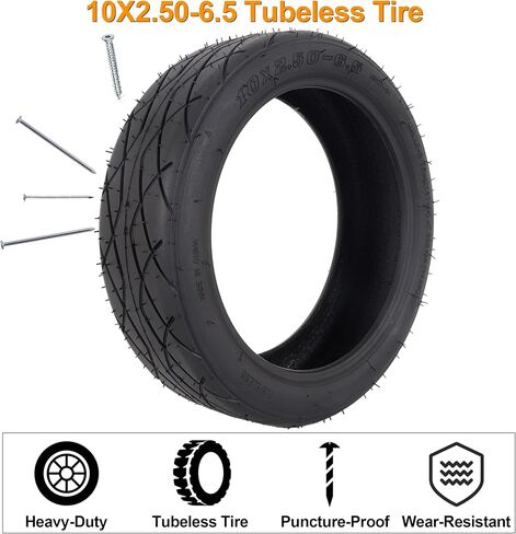 إطار فراغ 10x2.50-6.5، إطار سكوتر بدون أنابيب 60/70-6.5 مع صمام هواء، إطار بديل 10 بوصة لسكوتر كهربائي Segway Ninebot Max G2 G30P G30LP G30D in Kuwait