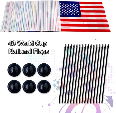 TSMD 2026 Soccer World Cup Desk Flags Decorations All 48 Countries Small Mini Office Table Stick Flag with Stand Base,5x8 Inch in Kuwait