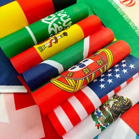 TSMD 2026 Soccer World Cup Desk Flags Decorations All 48 Countries Small Mini Office Table Stick Flag with Stand Base,5x8 Inch in Kuwait