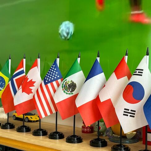 TSMD 2026 Soccer World Cup Desk Flags Decorations All 48 Countries Small Mini Office Table Stick Flag with Stand Base,5x8 Inch in Kuwait