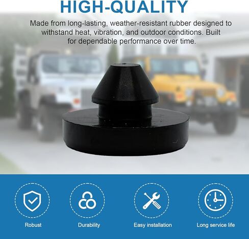 مصبغة إلى حلقة غطاء محرك السيارة، بديلة لأجزاء Omix-ADA #12029.01، متوافقة مع موديلات Jeep CJ5 CJ6 CJ7 CJ8، ملحقات ممتص الصدمات ذات غطاء مطاطي متين - عبوتان in Kuwait