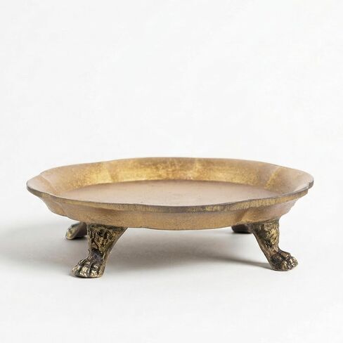 ANONYO Brass Plated Gold Candle Holder, Taper Candle Holder, Candle Holder for Pillar Candles - Decorative Geometric Candle Stick Holder Tray for Candlestick Holder Stand and Candle Holder Decor in Saudi Arabia