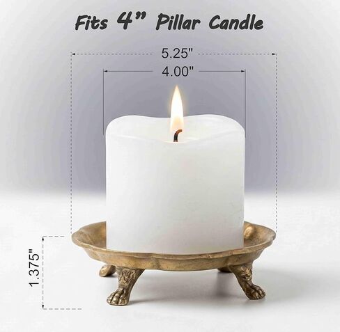 ANONYO Brass Plated Gold Candle Holder, Taper Candle Holder, Candle Holder for Pillar Candles - Decorative Geometric Candle Stick Holder Tray for Candlestick Holder Stand and Candle Holder Decor in Saudi Arabia
