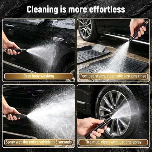 Home High-Pressure Car Wash Water Gun, 2026 Upgraded Car Wash Water Gun Garden Hose Sprayer, Adjustable Spray Patterns, for Watering Plants and Vegetables, and Car Washing (Pacifier Interface) in Kuwait