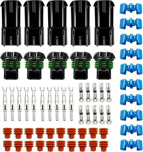 5 Set Waterproof Connector Terminals and Seals replace Metri-Pack Connector (30A,2-PIN) in Kuwait