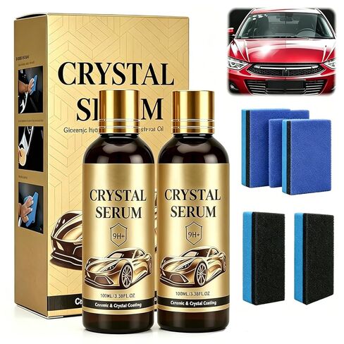PTZ Crystal Serum for Cars – 100 ml Advanced 9H Hydrophobic Graphene Ceramic Coating Paint Sealant(2PCS) in Kuwait