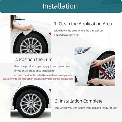 Universal Rubber Fender Flare Protector - Car Wheel Arch Trim Eyebrow Edge Strip for Trucks SUVs Pickups, Black, 1.8" x 5.5FT x 4PCS in Kuwait