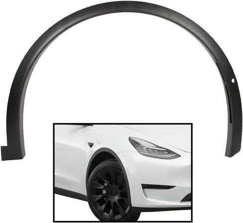 G-PLUS Front Right Passenger Side Fender Flares Compatible with Tesla Model X 2016-2021 FDF-SIV14SBA-PK-MP Wheel Opening Molding Arch Trim Black in Kuwait