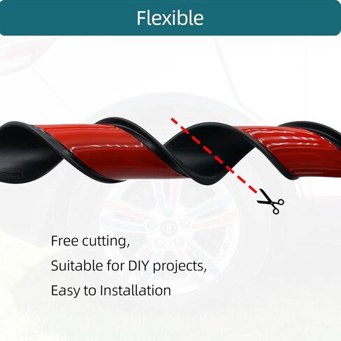 Universal Rubber Fender Flare Protector - Car Wheel Arch Trim Eyebrow Edge Strip for Trucks SUVs Pickups, Black, 1.8" x 5.5FT x 4PCS in Kuwait