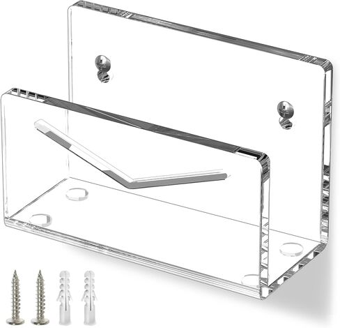 FUCDTEFC Acrylic Mail Holder, Clear Acrylic File Letter Organizer, Vertical Envelope Mail Holder for Desk, Lightweight Countertop Bill Holding Sorter Letter Invoice Stand for Home Office School in Saudi Arabia