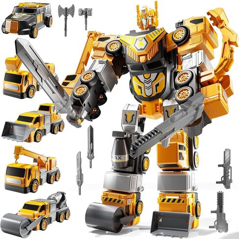 JUKUDAHU 5-in-1 Robot Toys Cars for Kids 3-5, Magnetism Transforming Robots in Kuwait