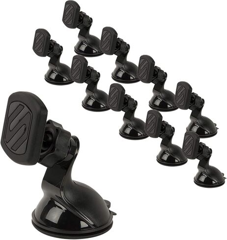 Scosche Extra Strength Suction Car Phone Mount, Magnetic Phone Holders for Your Car Windshield/Dashboard, Car Holder with 360° Rotation, Thick Metal Plate for iPhone and Android, Not MagSafe, 2-Pack in Kuwait