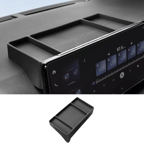 Temmis Dashboard Organizer for Toyota Highlander 2020-2026, Silicone Dash Board Tissue Holder Dash Storage Tray Container Box Behind Screen-Black in Saudi Arabia