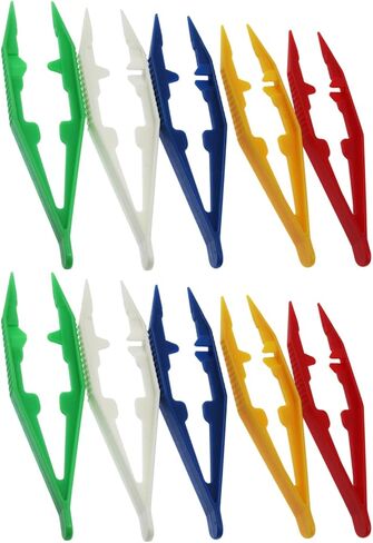 10PCS ABS Plastic Non Slip Tweezers Fine Motor Skills Training Sensory Box Bead Sorting Tool Suitable for Craftwork and Scientific Experiments in Kuwait
